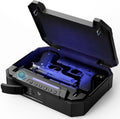 ONNAIS Biometric Gun Pistol Safe - Iron MAX Quick Access Fingerprint Gun Safe for Handgun with USB-C Charging, Extra-Large Pistol Case with Interior Light, Handgun Safe for Nightstand Beside and Car