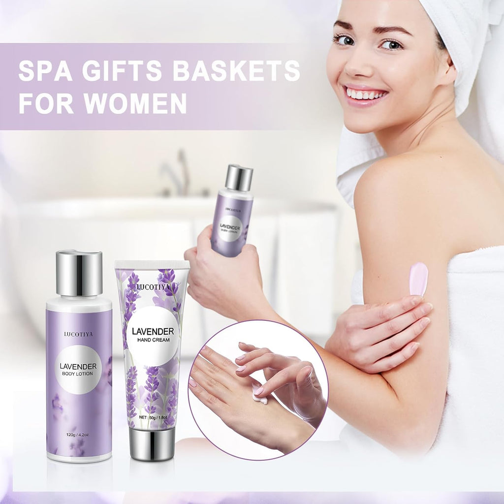 Spa Gift Basket for Women Lavender Bubble Bath Set I550