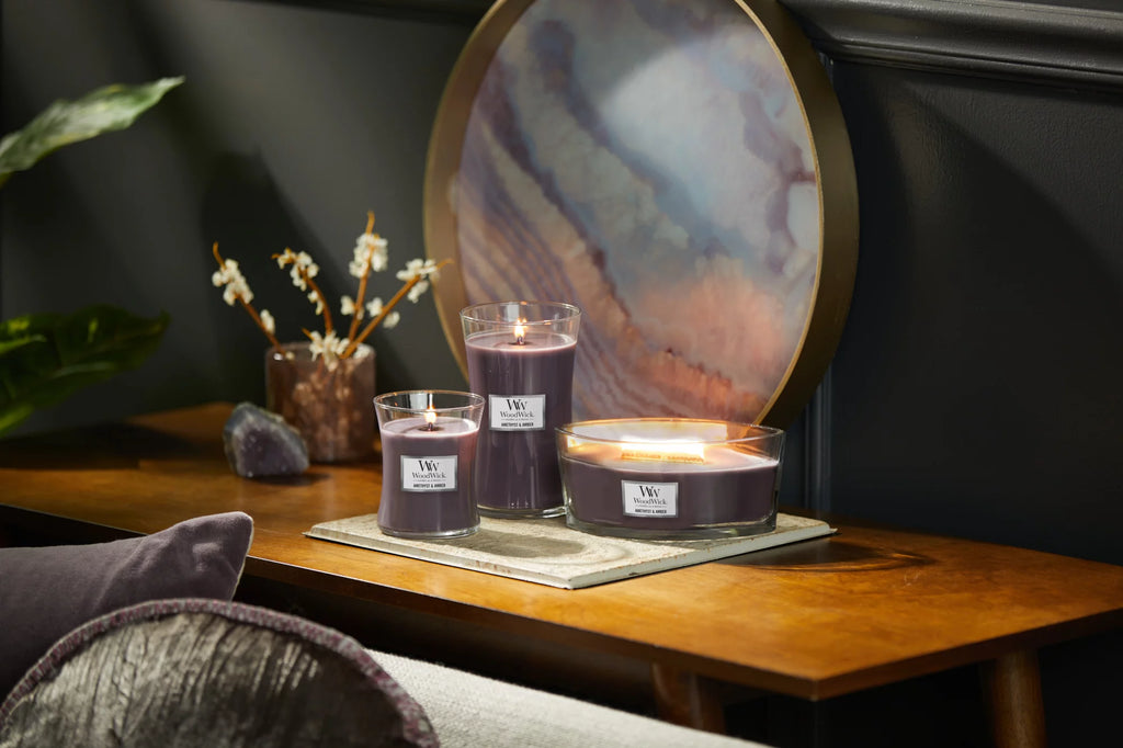Amethyst & Amber Ellipse Candle E489