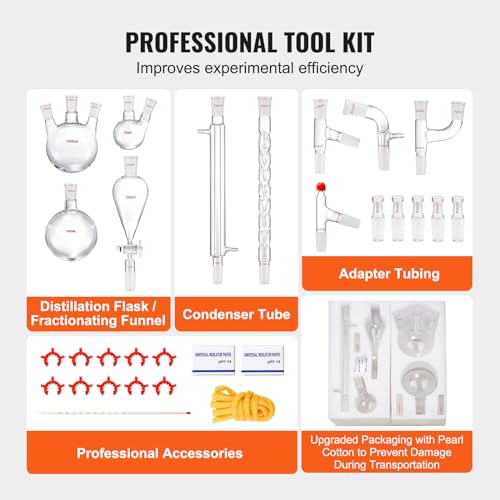 Laboratory Glassware Kit 29PCS 24/40, 250/1000ml E749