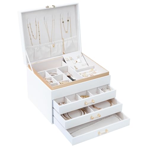 Jewelry Box with 4 Drawers for Necklaces, Bracelets, Earrings and Watch P784