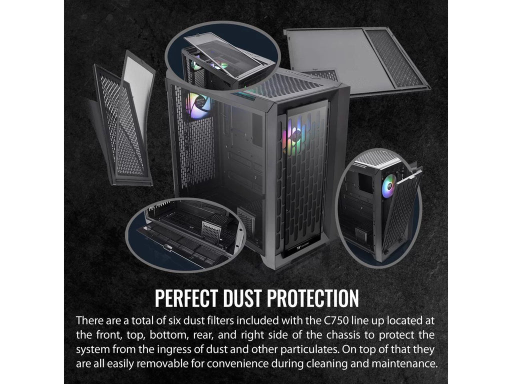 E-ATX Full Tower PC Case with Tempered Glass Panels and 3x140mm ARGB Fans O8162