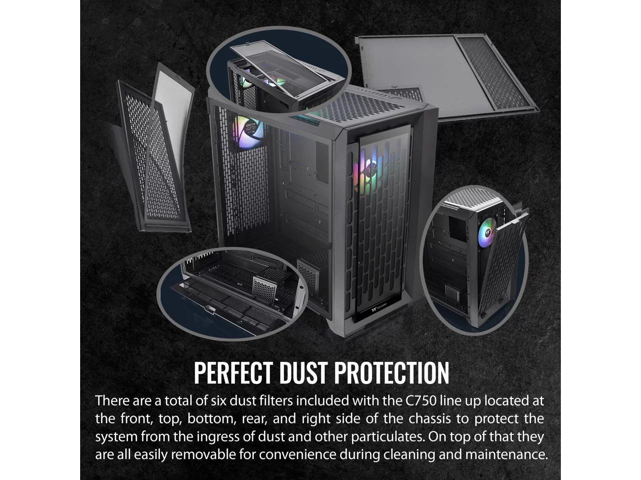 E-ATX Full Tower PC Case with Tempered Glass Panels and 3x140mm ARGB Fans O8162