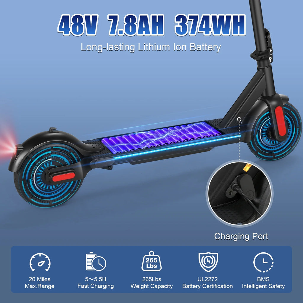 Foldable Electric Scooter for Adults, 10" Tires, 20 mph, 20 Mile Range G946