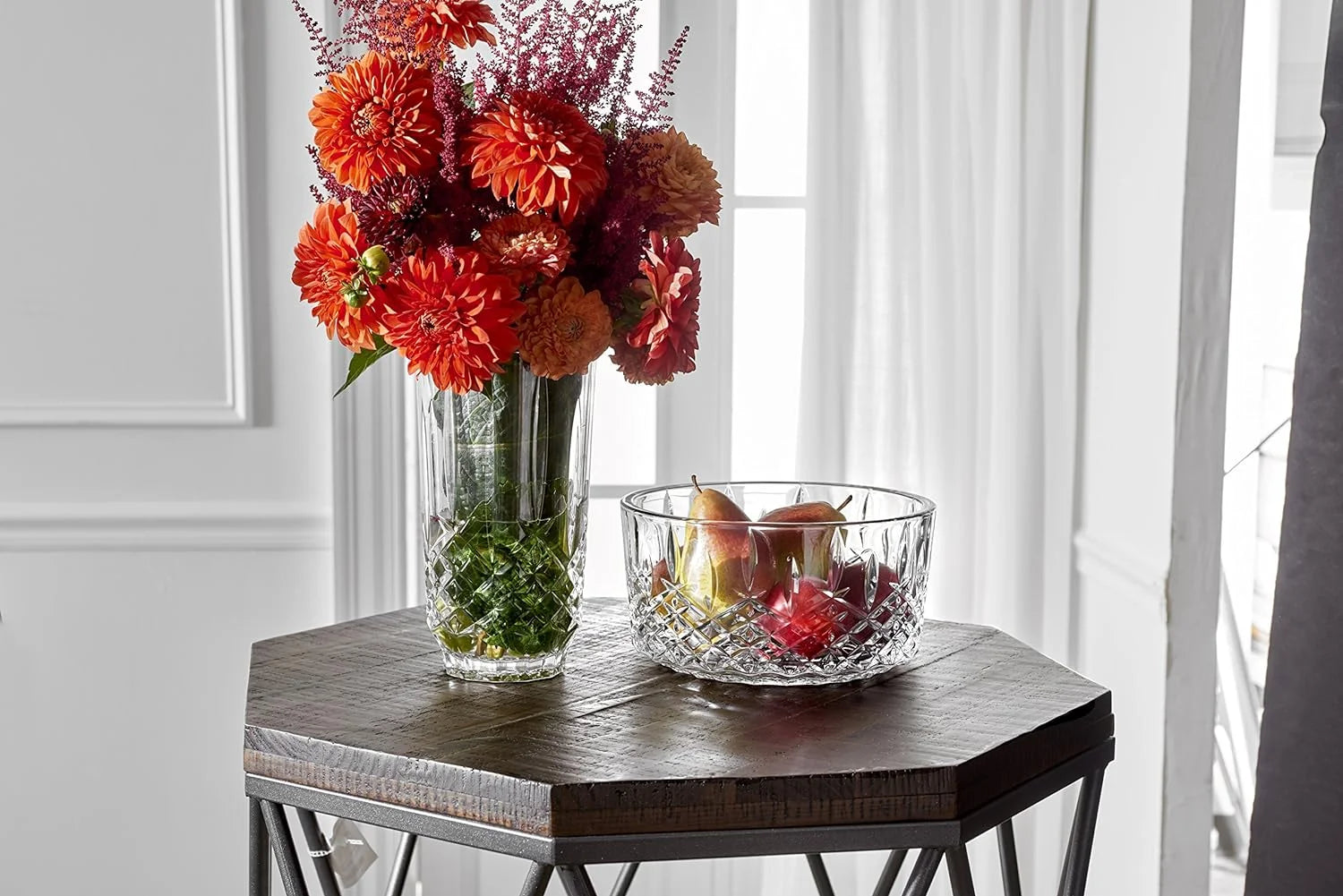 Classic Cut Glass Decor Bowl 9 inches, Clear A3927