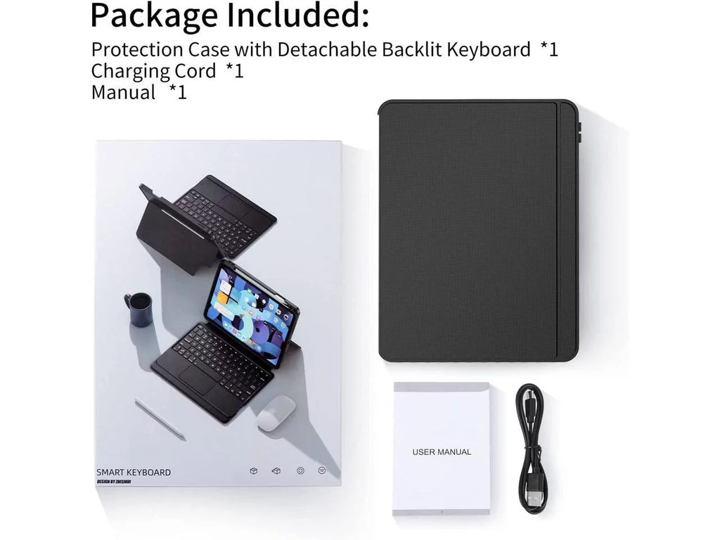 Magnetic Keyboard Case for iPad Pro 11 inch and iPad Air 10.9, with Pencil Holder, Backlit, Trackpad H1513
