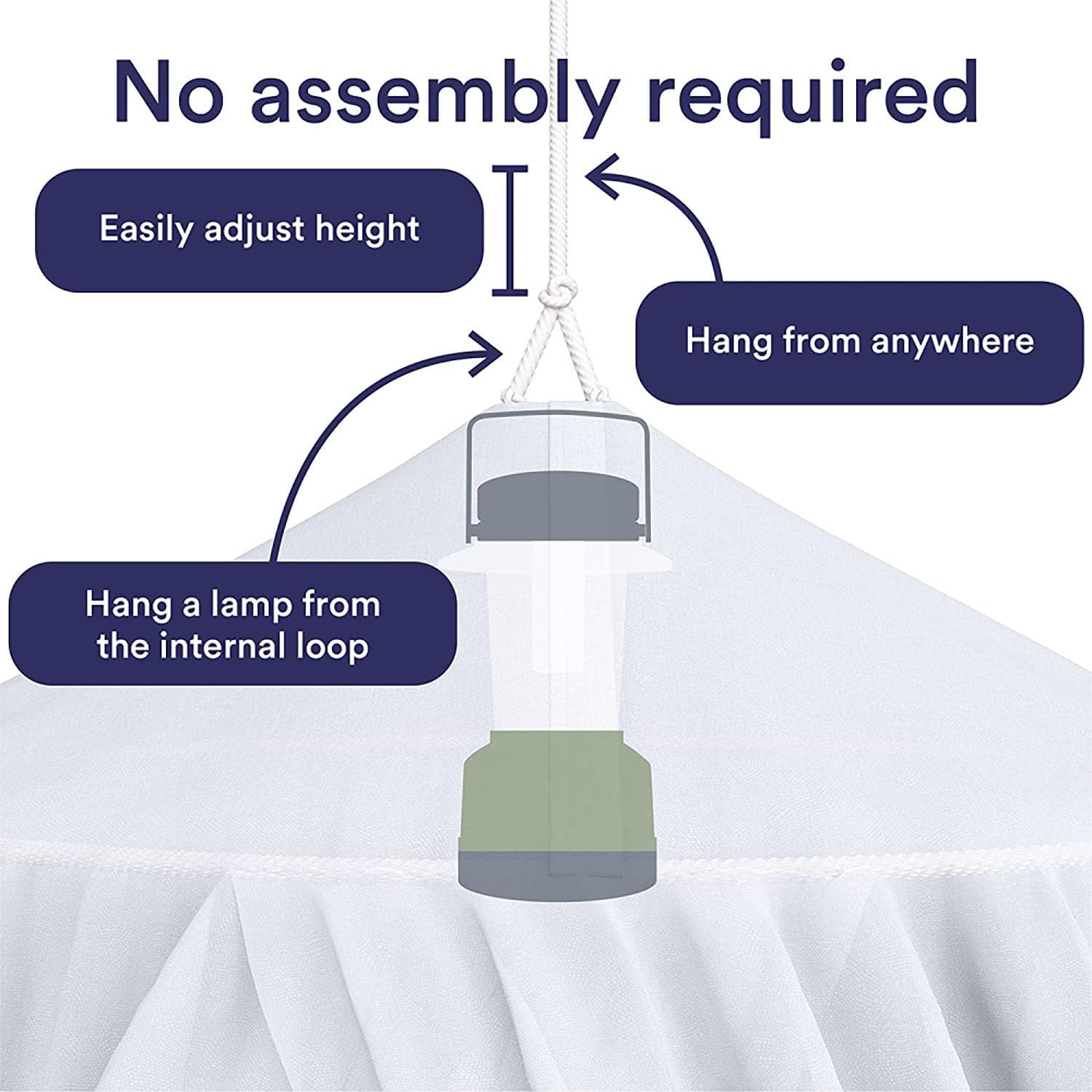 King Size Mosquito Net for Bed - Ultra-Large Fine Mesh, Easy Installation, Machine Washable F3705