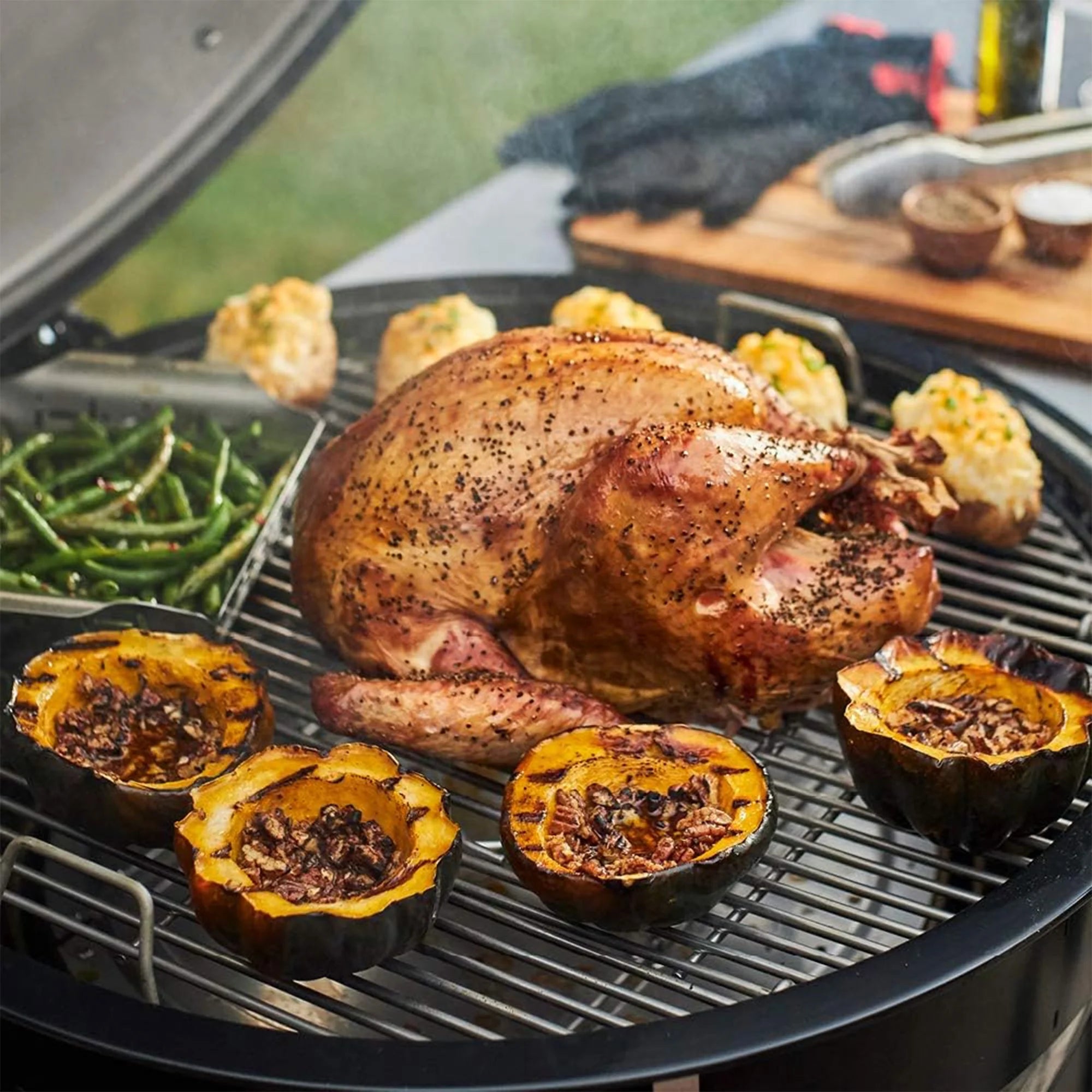 Charcoal Grill with Stainless Steel Lid, Black A29985