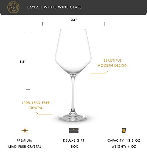 White Wine Glasses, Set of 4, 13.5 oz, Clear W692