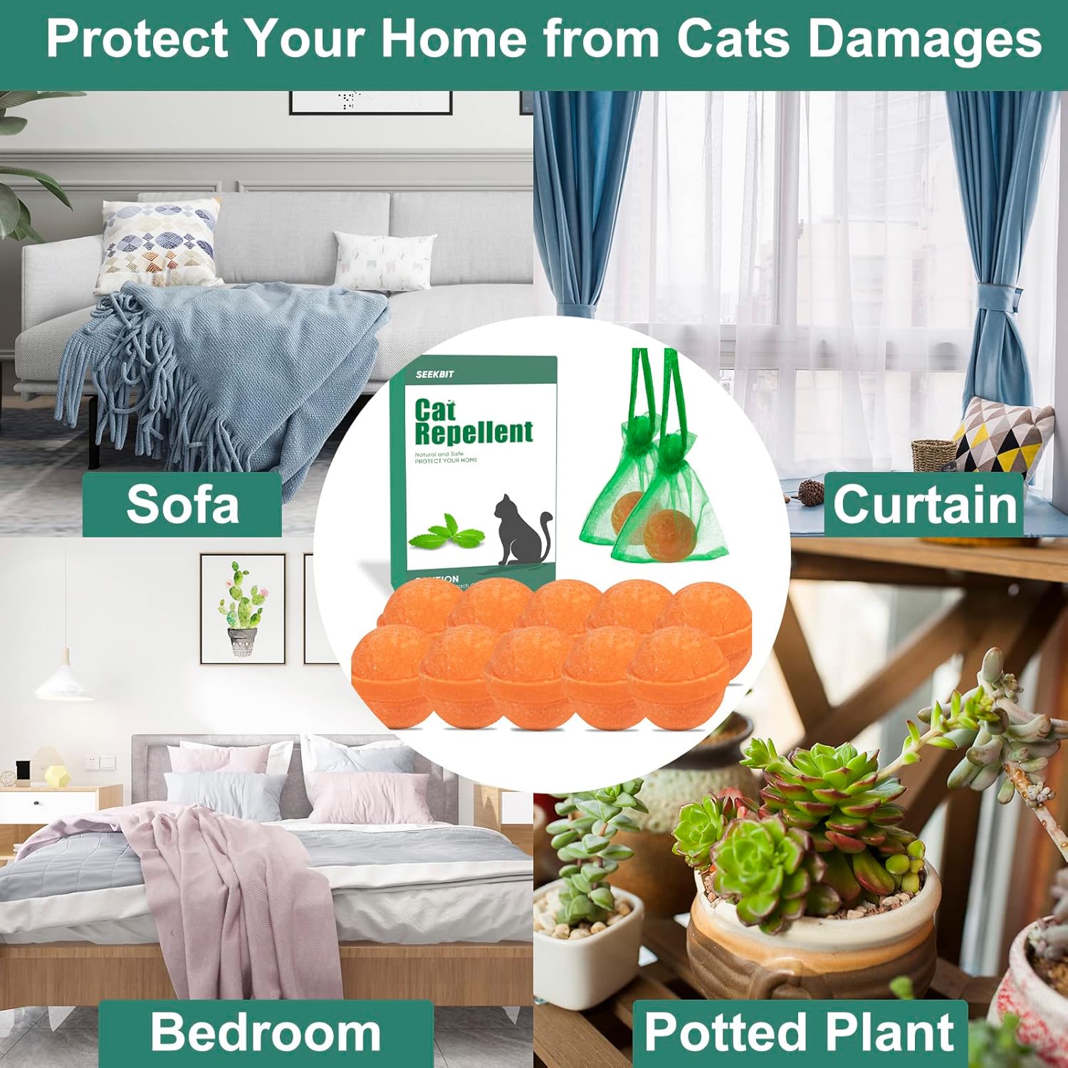 Natural Cat Repellent Outdoor Indoor Peppermint Oil Deterrent O959
