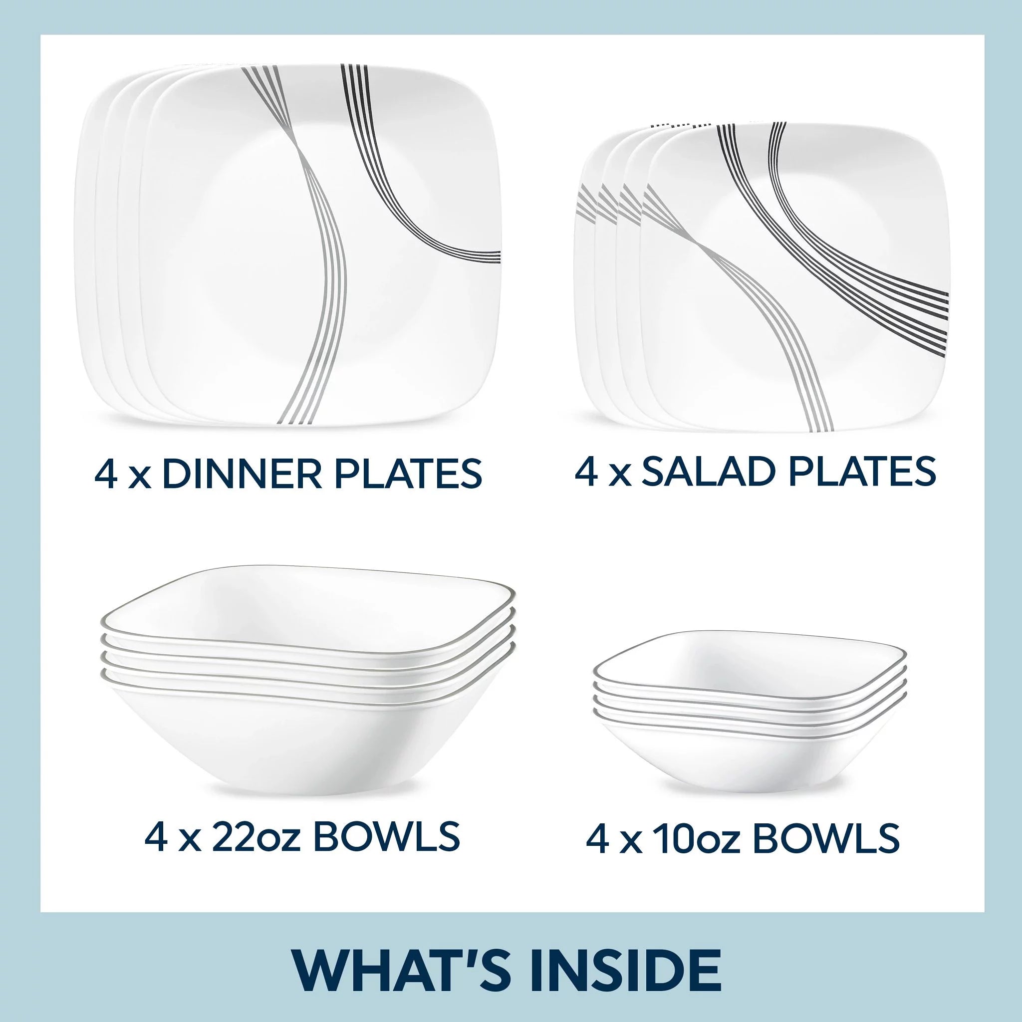 16-piece Dinnerware Set, Service for 4 L418599