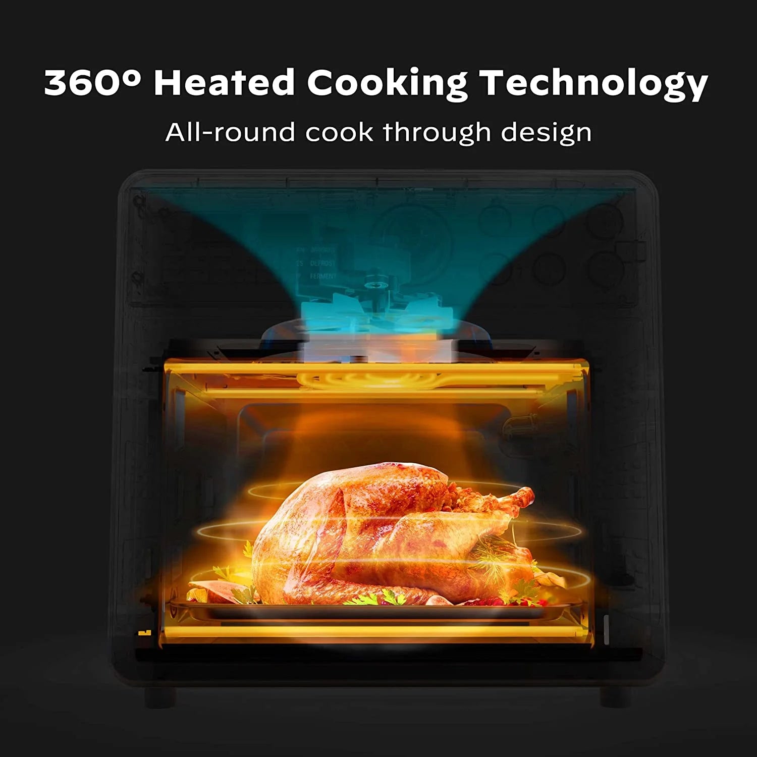 16 Quart Air Fryer Toaster Oven Combo, 1600W, Black B30948