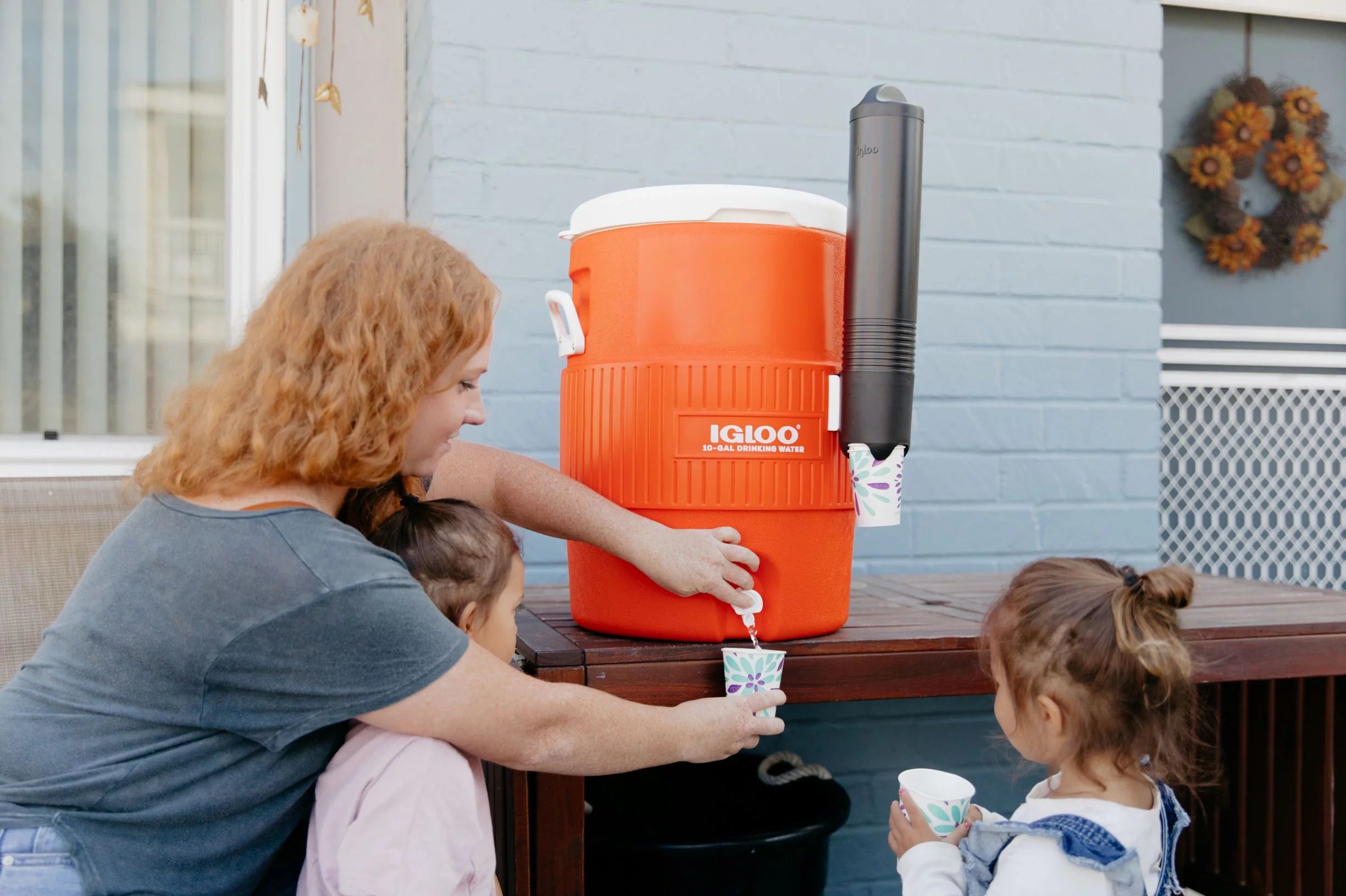 10 Gallon Seat Top Water Jug with Cup Dispenser B32286