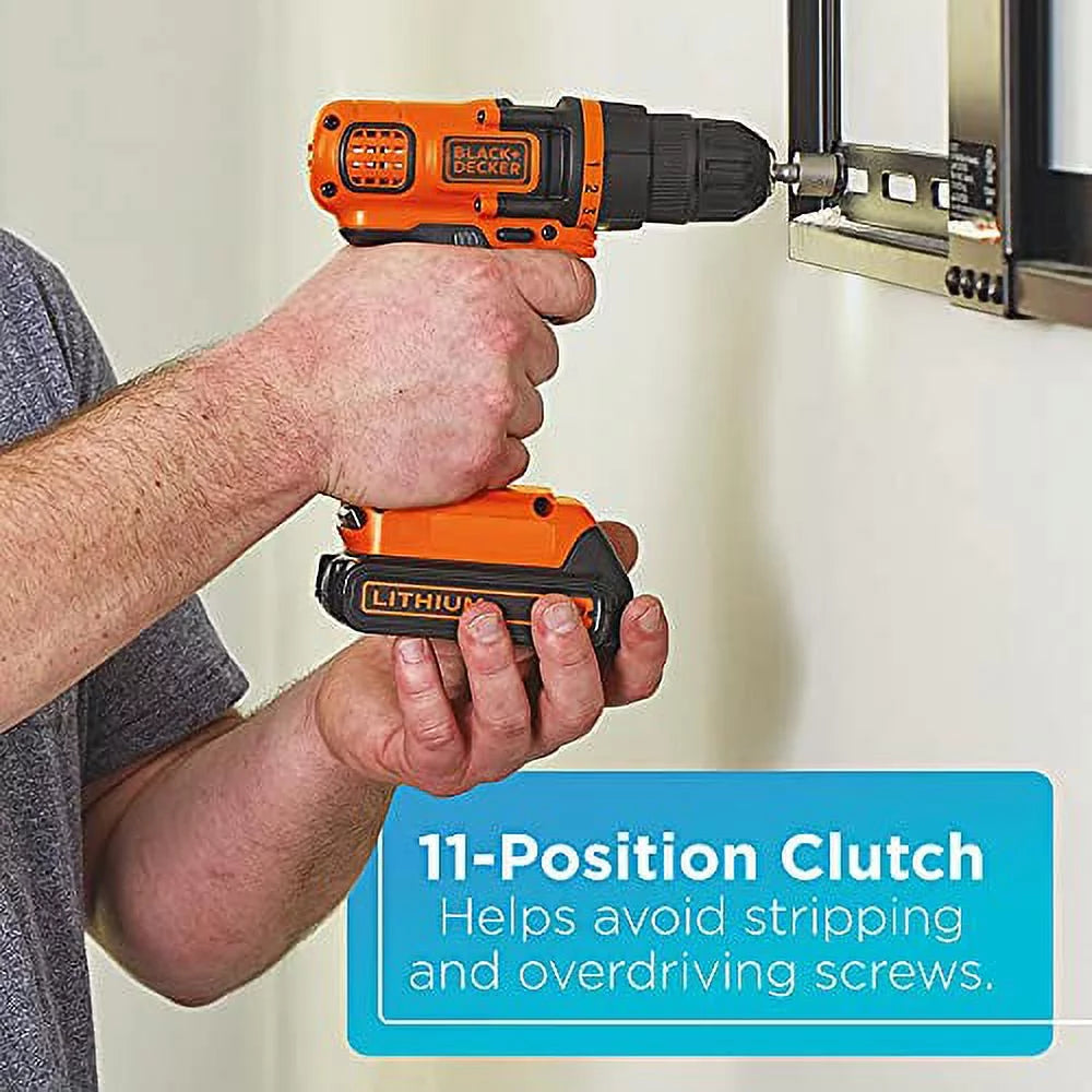 Cordless Drill and Driver, 3/8 Inch with LED Work Light P139358