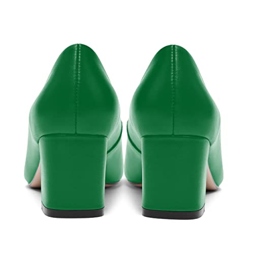 Women's Casual Leather Slip On Low Heel Pumps I320550