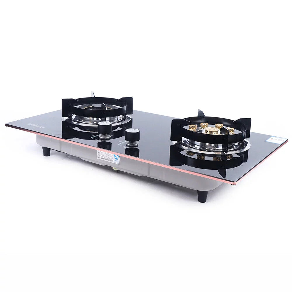 2-Burner Built-In Gas Cooktop with Tempered Glass Z132