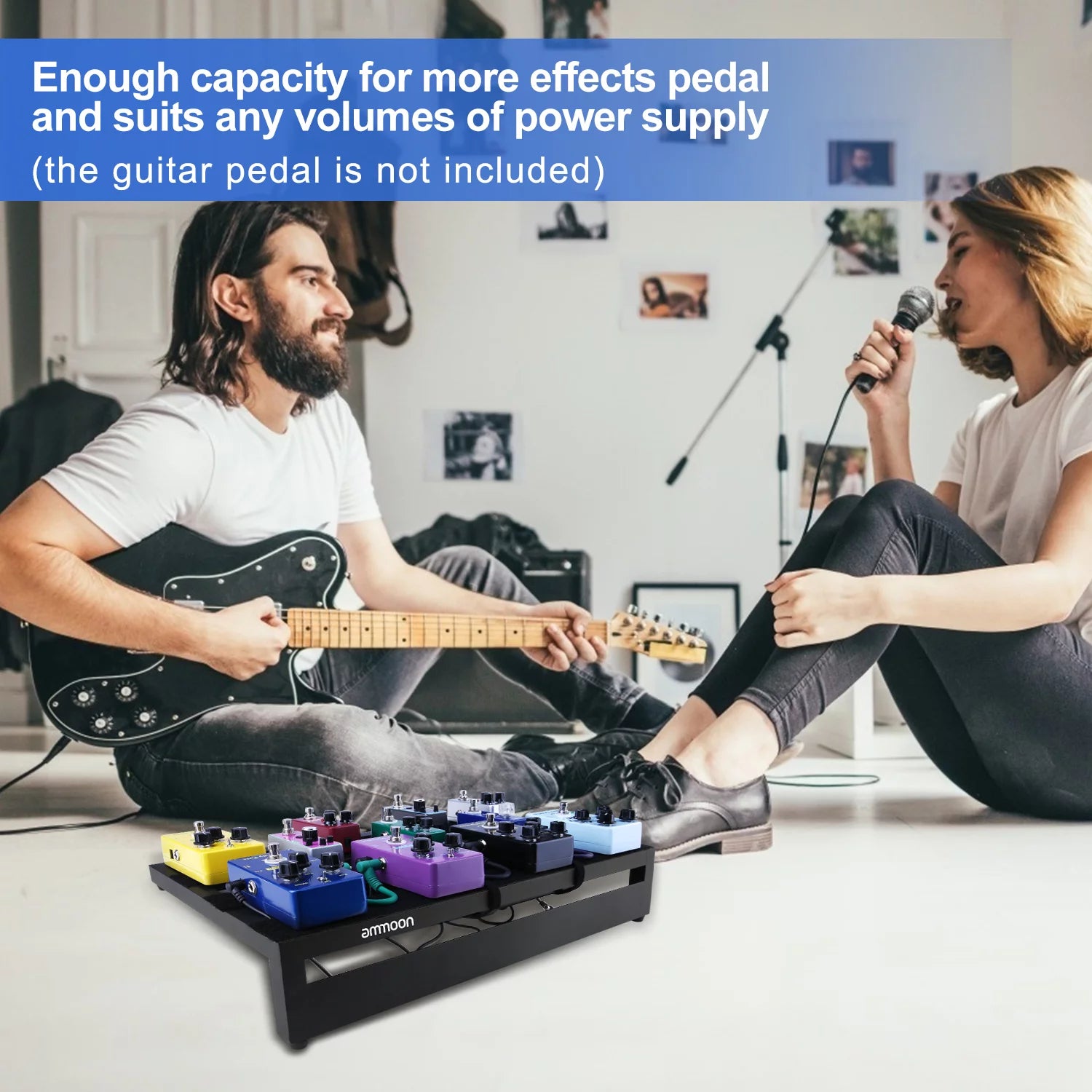 Large Guitar Effect Pedal Board Aluminum Alloy with Carry Bag G544216