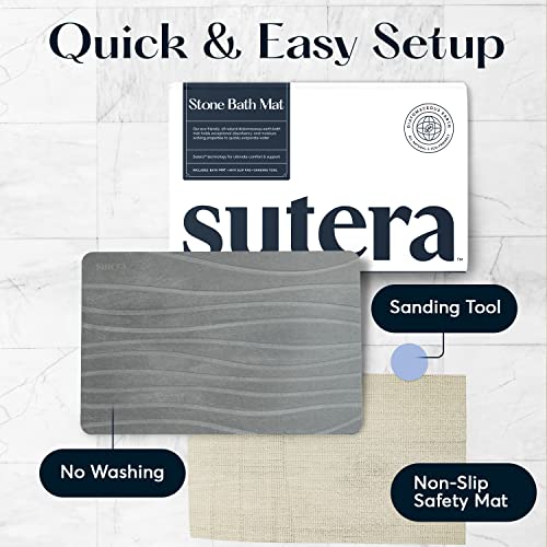 Stone Bath Mat, Diatomaceous Earth Shower Mat, Non-Slip Quick Drying P4515
