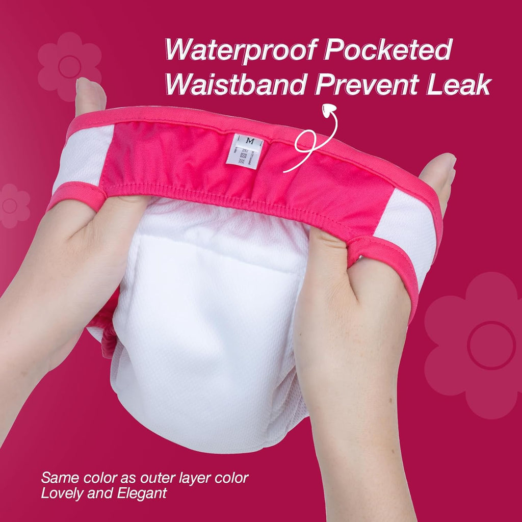 Pet Soft Washable Female Dog Diapers (3 Pack) for Heat, Reusable, Size S U641
