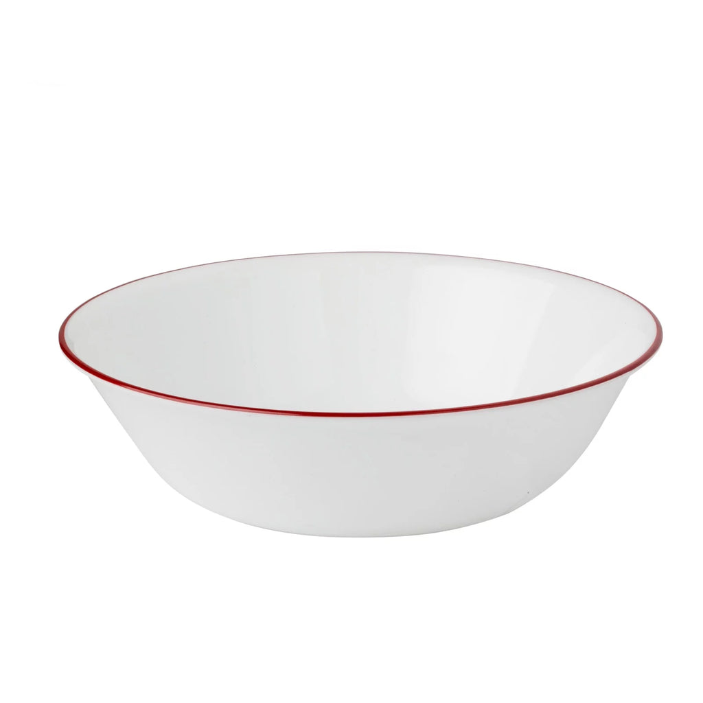 12-Piece White and Red Round Dinnerware Set S276