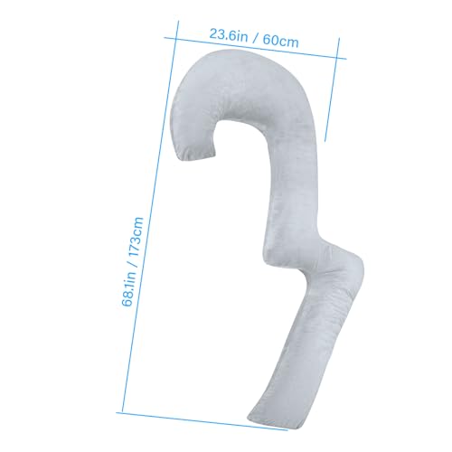 Body Pillow with Cover, 68 Inch Memory Foam for Side Sleepers J9429