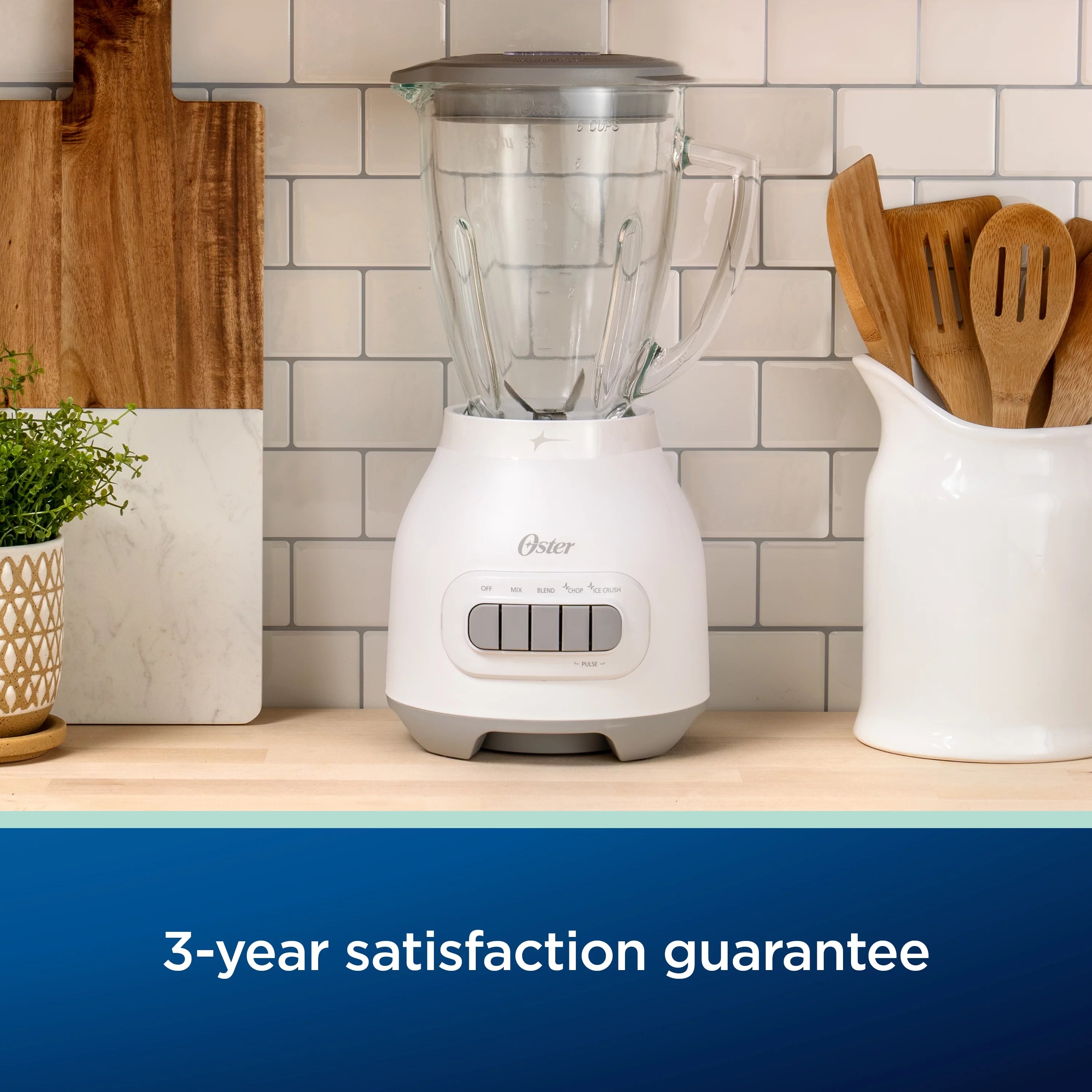 6-Cup Glass Jar Blender with Food Chopper and Ice Crush R91648