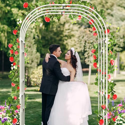 Metal Raised Garden Bed with Arch Trellis for Climbing Plants E8630