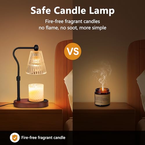 Candle Warmer Lamp with Timer and Dimmer, Adjustable Height, Electric Wax Melt Warmer with 2 Bulbs X245