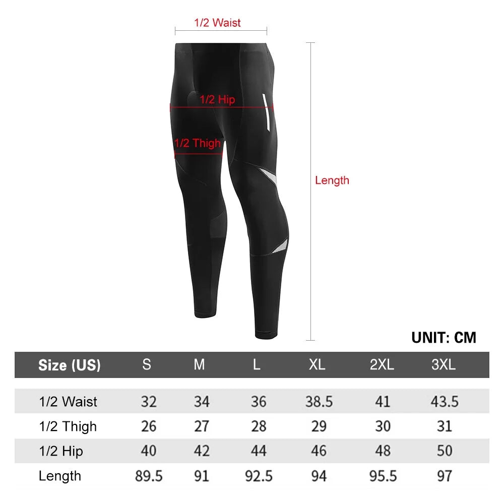 Men's Reflective Bike Pants with Gel Padding for Cycling D2711