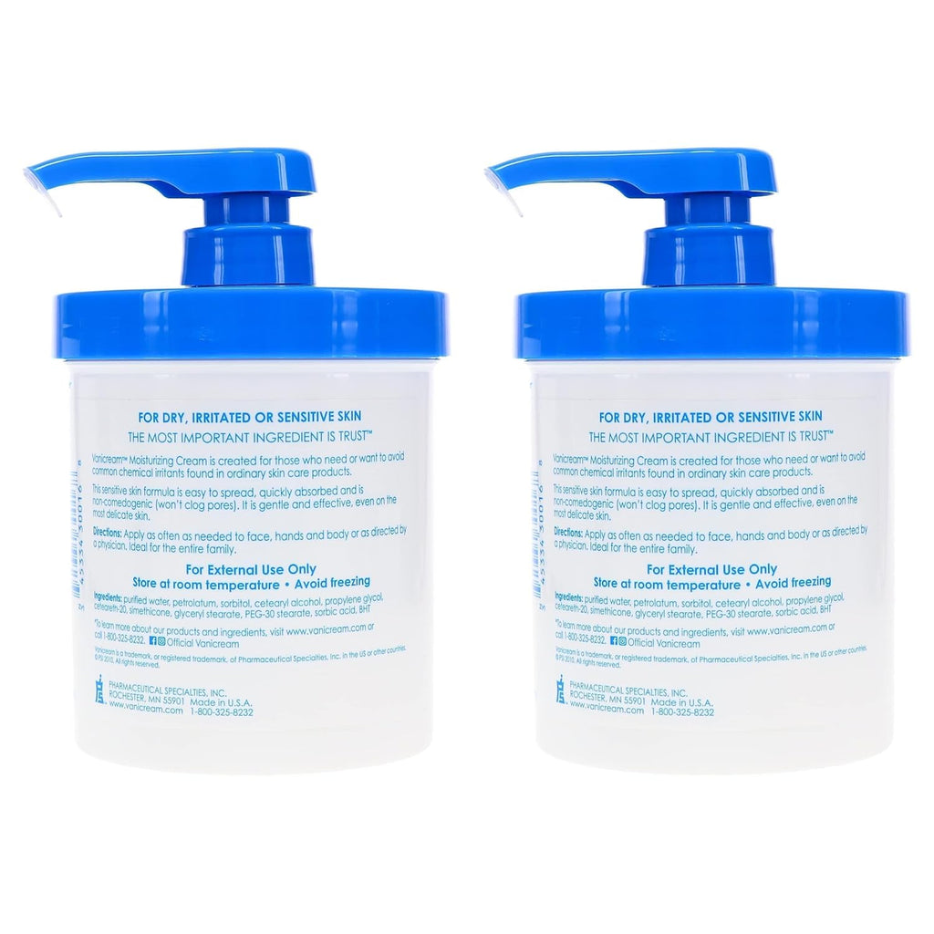 Daily Moisturizing Cream with Pump, 16 oz (Pack of 2) V9124