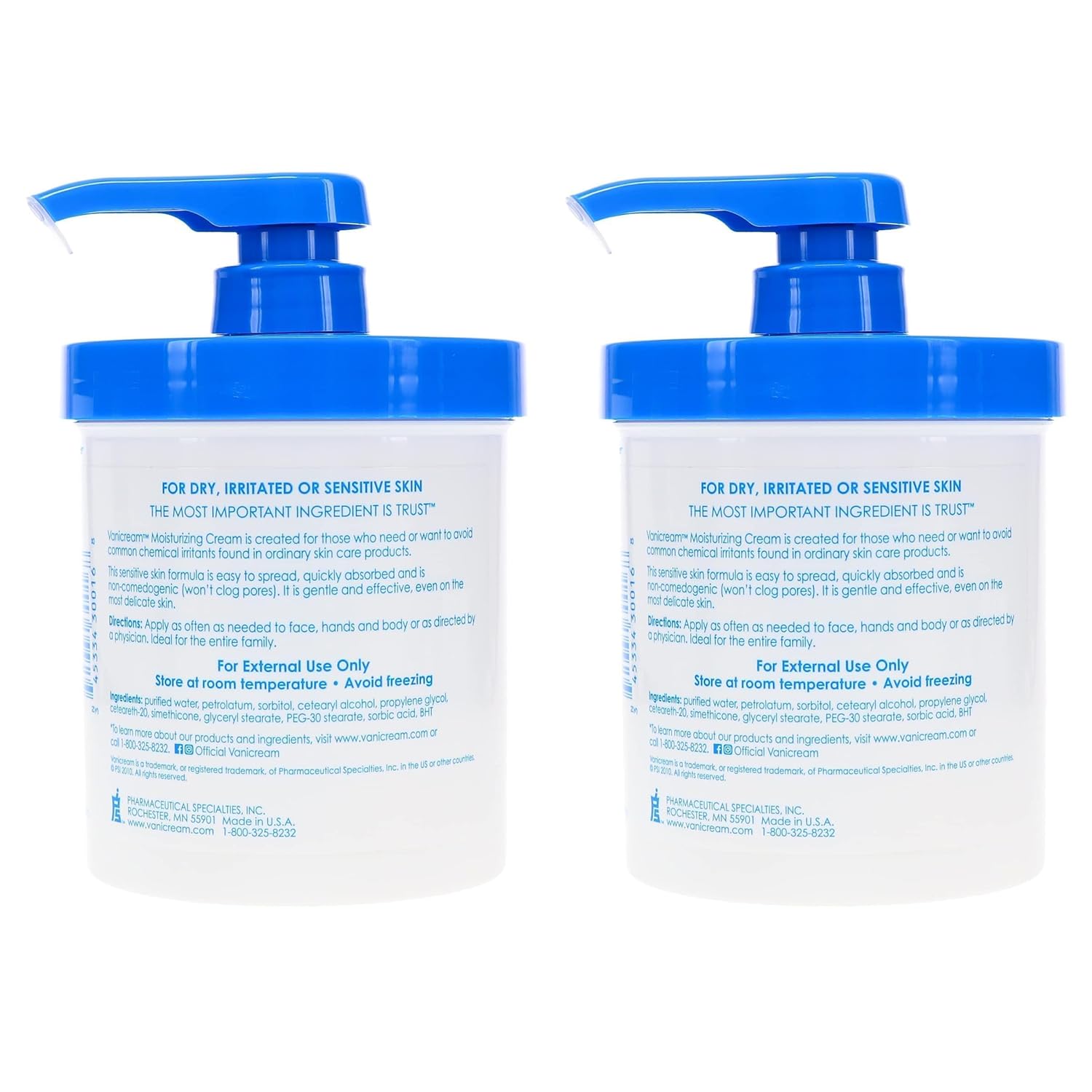 Daily Moisturizing Cream with Pump, 16 oz (Pack of 2) V9124