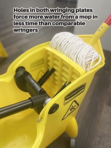 31 QT Tandem Mop Bucket and Wringer Combo on Wheels, Yellow M495