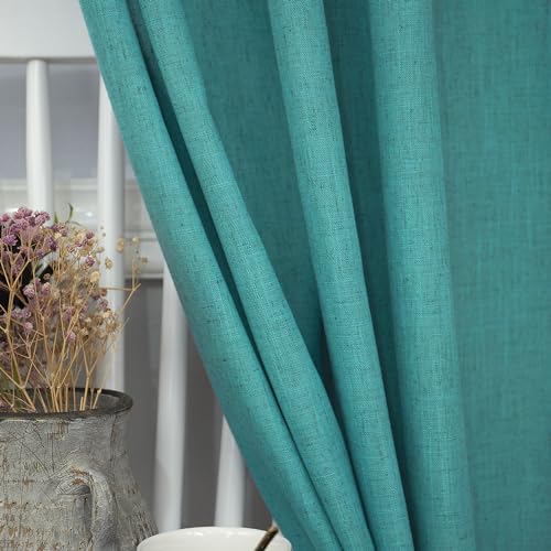 Natural Linen Window Valance for Kitchen 3 Inch Rod Pocket Semi Sheer Light Filtering Cream Curtain Topper 18 Inch Length X40024