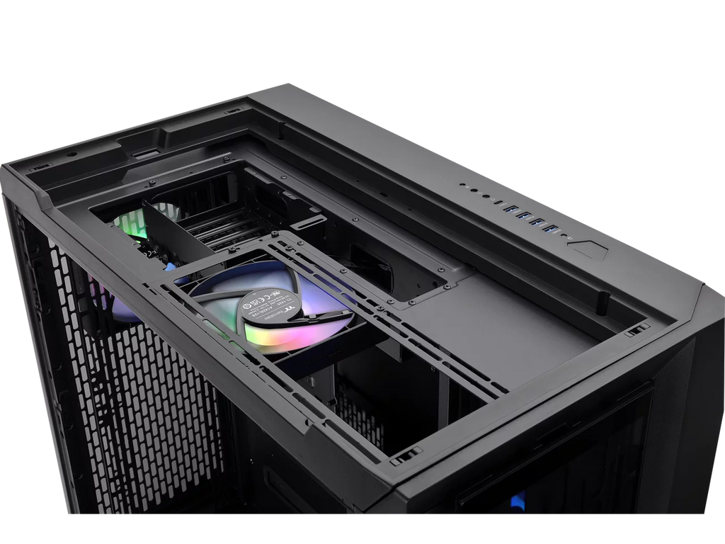 E-ATX Full Tower PC Case with Tempered Glass Panels and 3x140mm ARGB Fans O8162