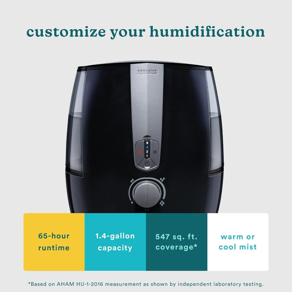 Ultrasonic Air Humidifier with Warm and Cool Mist, 5.3L Tank J8369