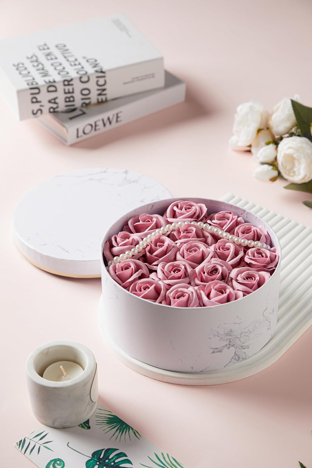 Rose Flower Bath Soap in Round Gift Box B662