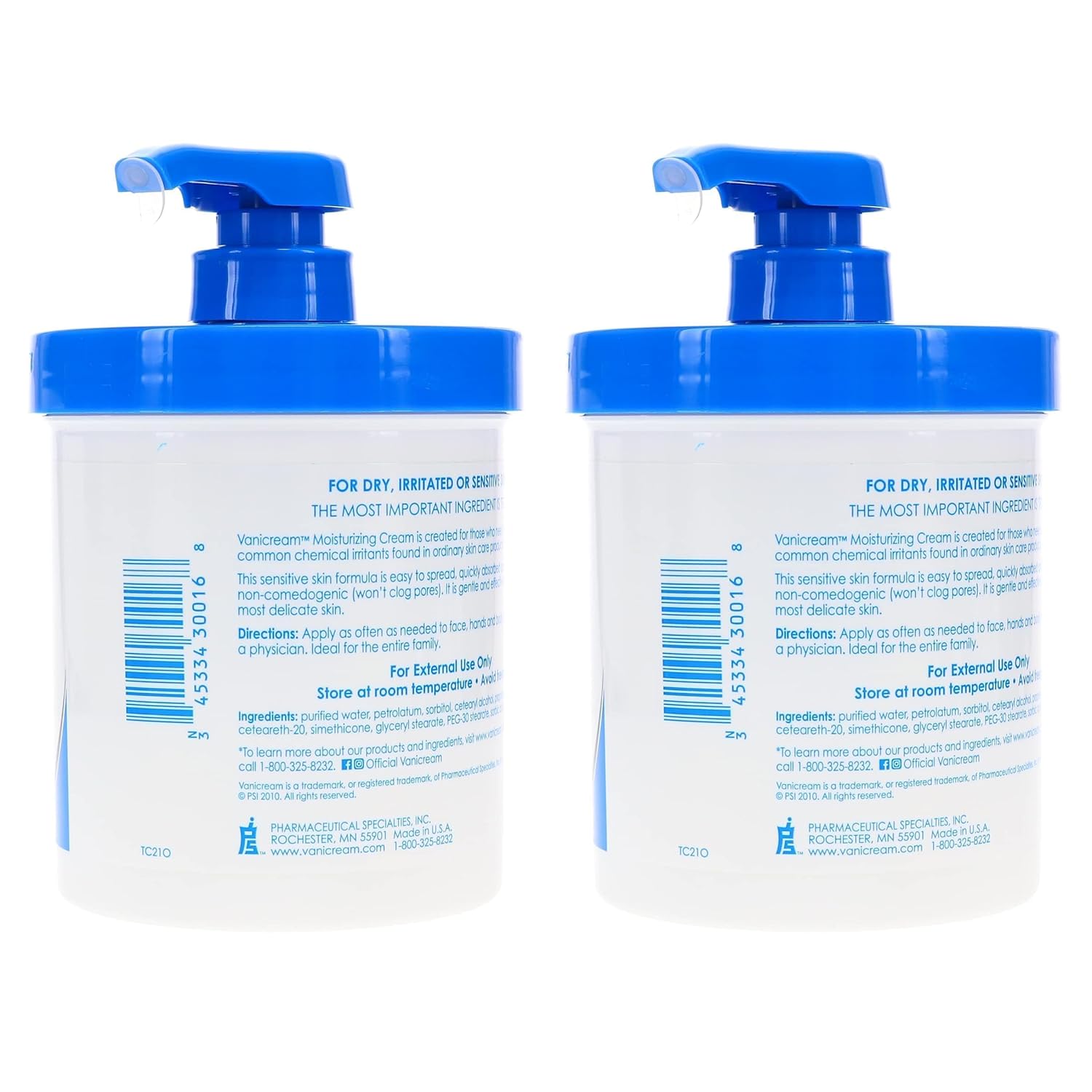 Daily Moisturizing Cream with Pump, 16 oz (Pack of 2) V9124