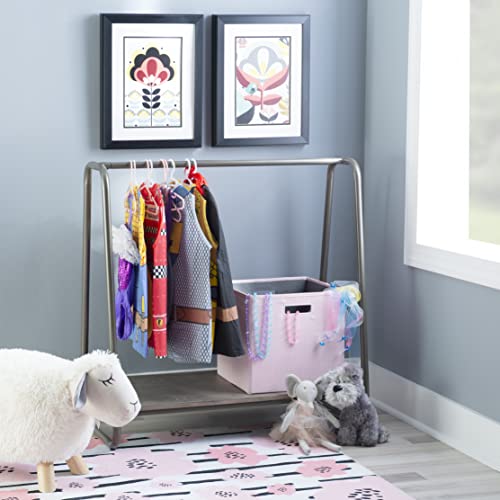 Modern Clothing Rack with Wooden Shelf L200