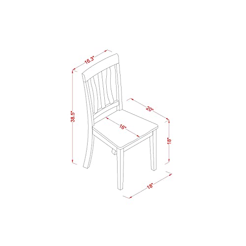 5 Piece Dining Set with Wooden Table and 4 Fabric Chairs J619954