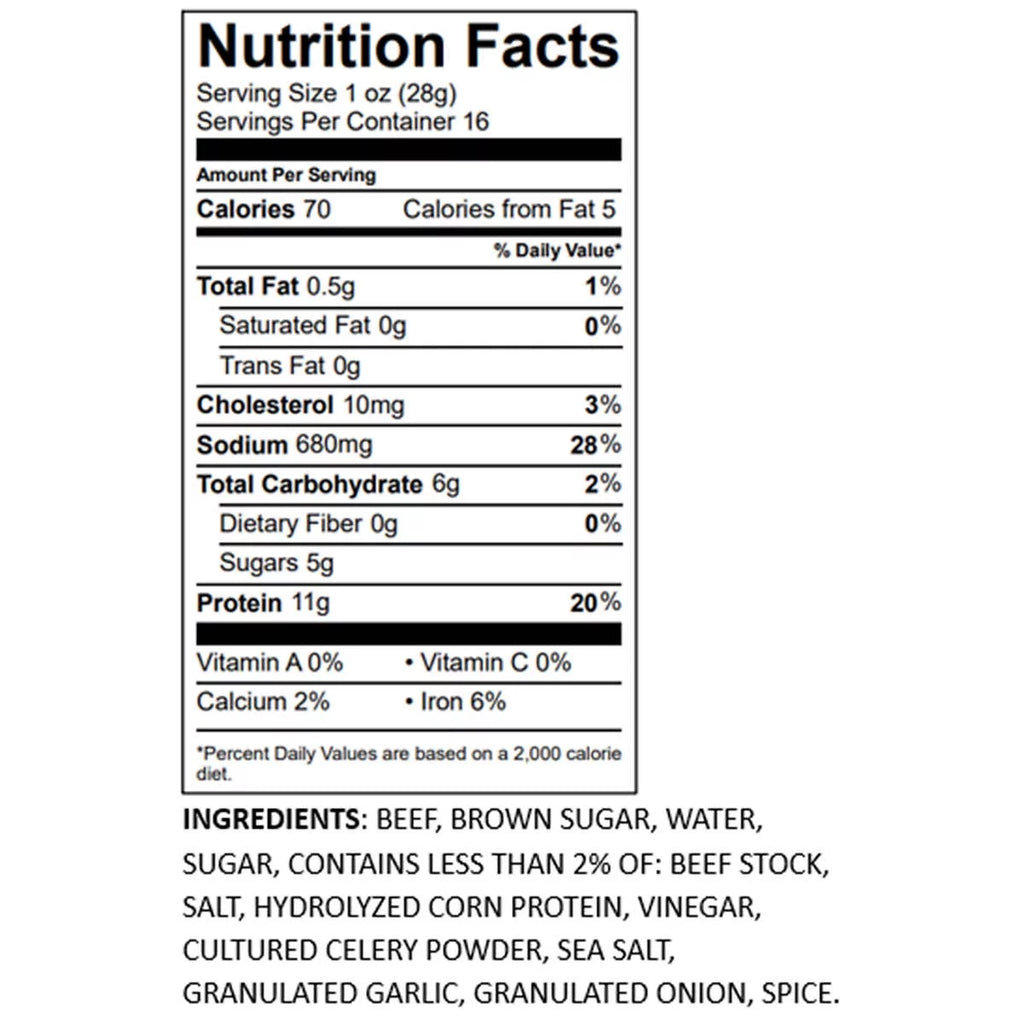 Beef Jerky, Original, 16 Ounce S837819