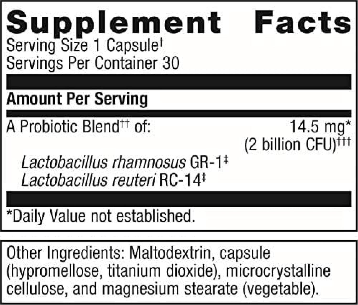 Women's Probiotics for Vaginal Health with Lactobacillus, 30 Count D707175