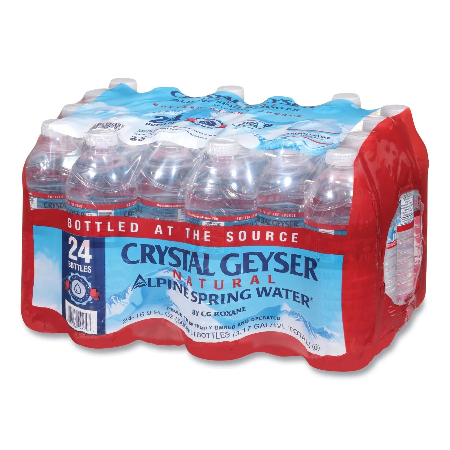 Crystal Geyser Alpine Spring Water, 16.9 oz, 24 Pack U5376