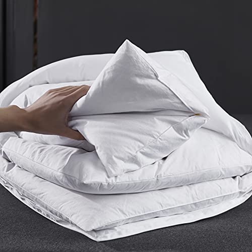 Adjustable Goose Feather Pillow with Cotton Cover, King Size I1004