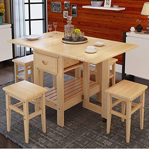 Foldable Dining Table with Wheels for Small Spaces T634