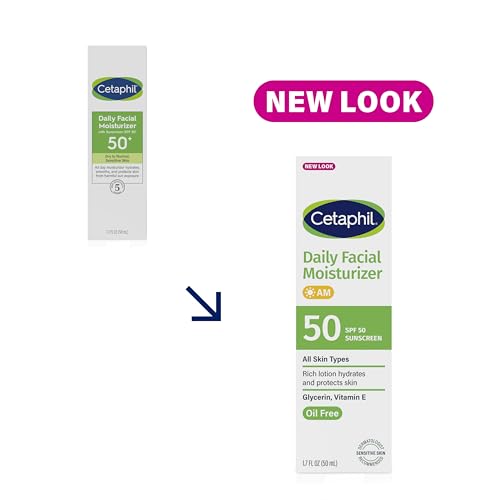 Daily Facial Moisturizer SPF 50, 1.7 Fl Oz (Pack of 2) A696