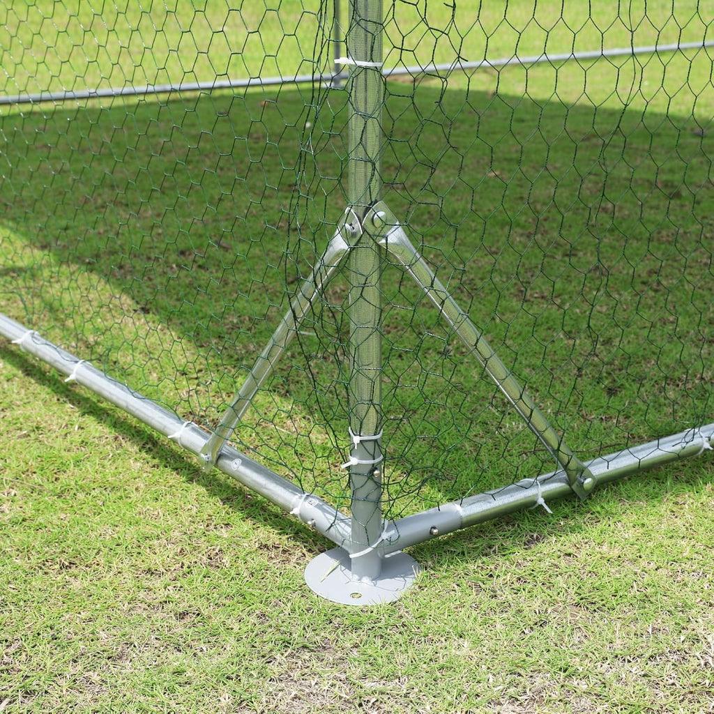 Large Metal Chicken Coop Walk-in Poultry Cage with Waterproof Cover for Outdoor Use F2254