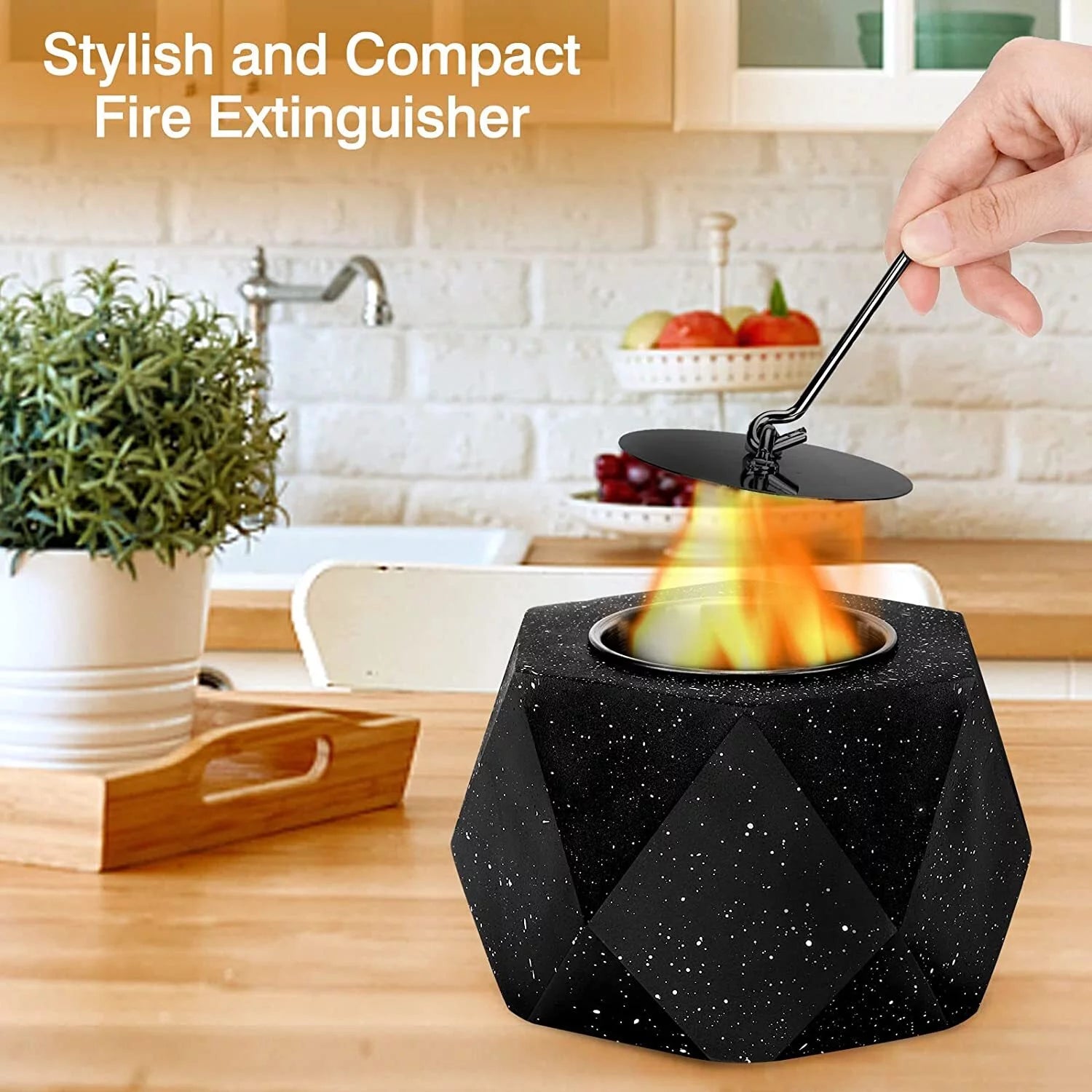 Concrete Tabletop Fire Pit Bowl for Indoor Outdoor Patio R3927