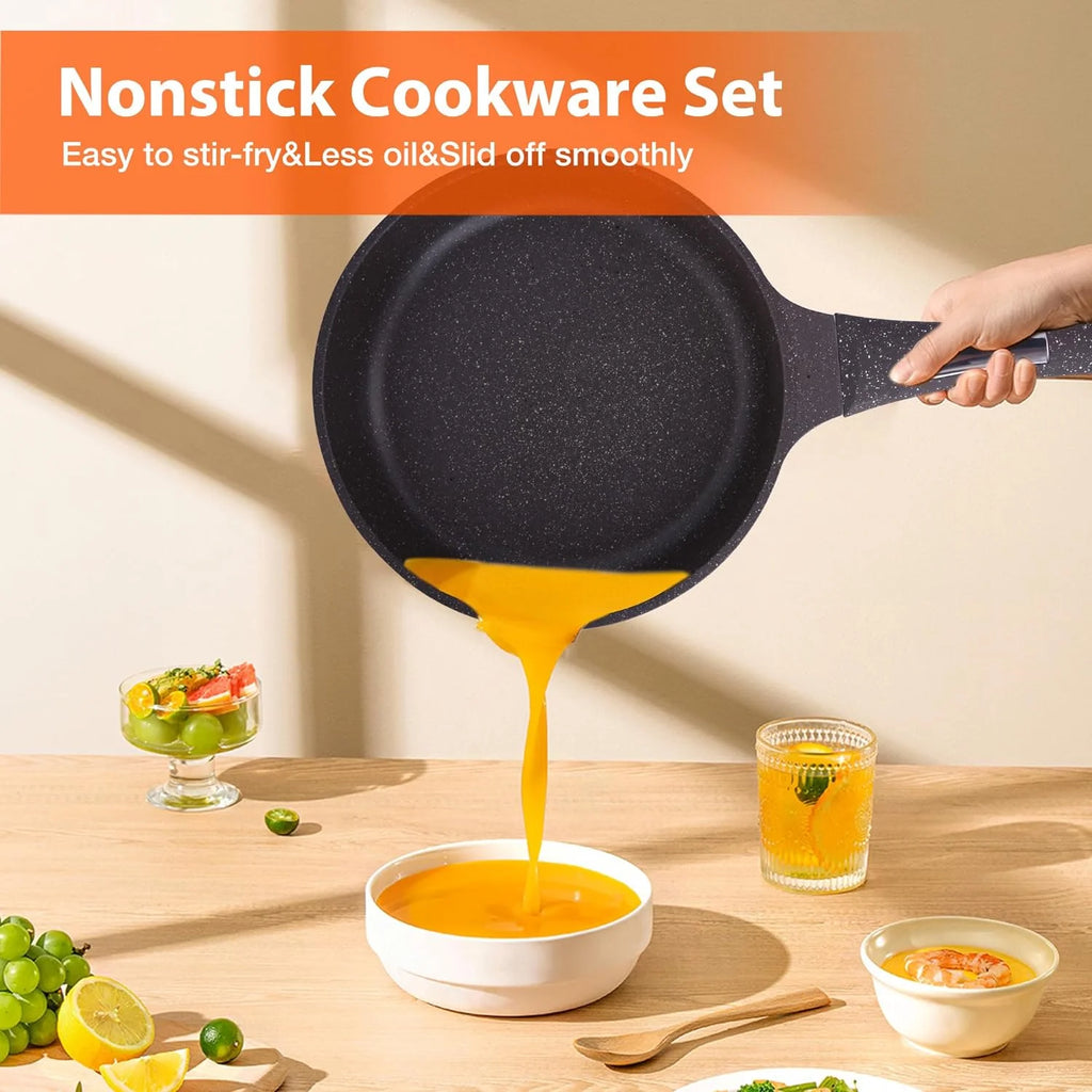 Nonstick Cookware Set 8 Piece, Dishwasher Safe, Black B4303