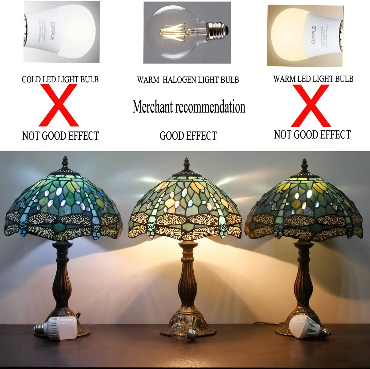 Stained Glass Table Lamp with Metal Base, 24" Tall, Sea Blue Dragonfly Style U808