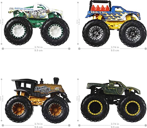 Monster Trucks 4-Pack, 1:64 Scale Toy Trucks H725392